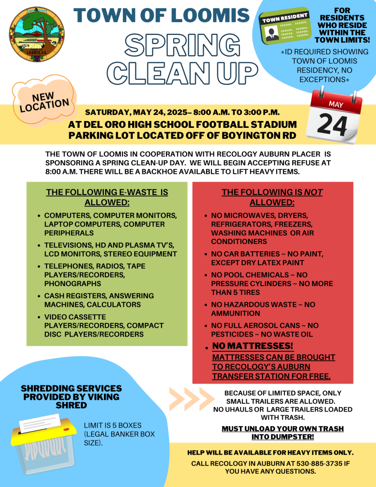 Town of Loomis Spring Clean Up