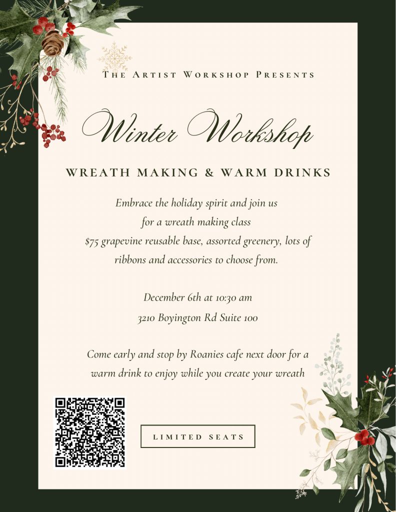 Wreaths & Warm Drinks at Roanies Cafe